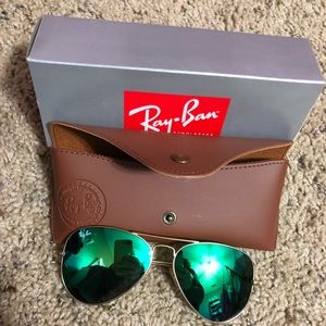 Ray-Ban Large Flash Green Aviators